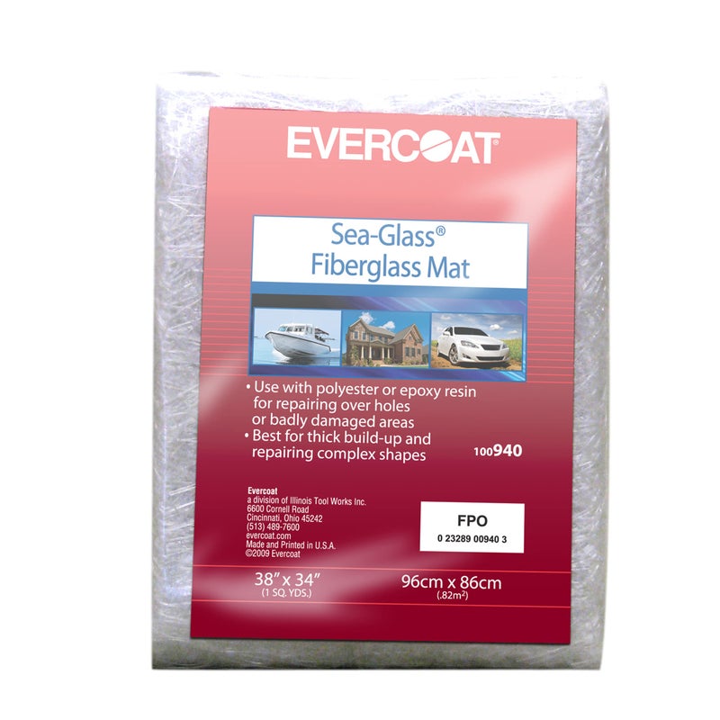 Evercoat Sea-Glass Fiberglass Mat - Fiberglass in Non-Woven State - 1.5 Oz - 9 Sq Ft - Image 1